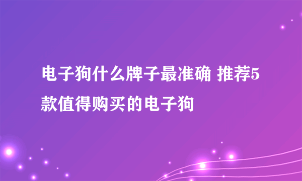 电子狗什么牌子最准确 推荐5款值得购买的电子狗