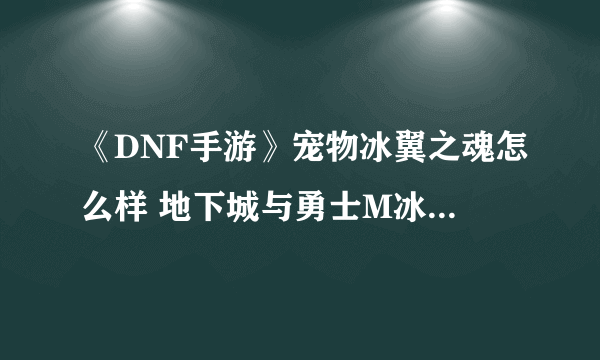 《DNF手游》宠物冰翼之魂怎么样 地下城与勇士M冰翼之魂属性介绍