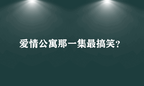 爱情公寓那一集最搞笑？