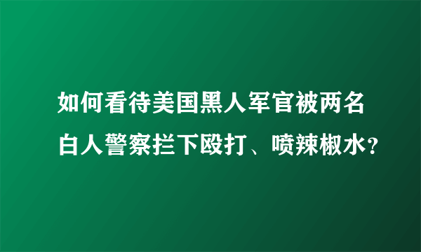 如何看待美国黑人军官被两名白人警察拦下殴打、喷辣椒水？