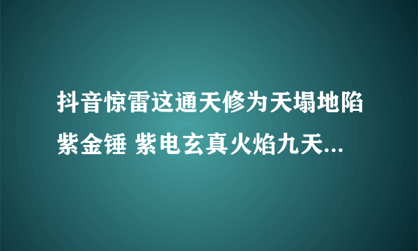 抖音惊雷这通天修为天塌地陷紫金锤 紫电玄真火焰九天悬剑惊天变下一句