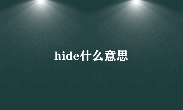 hide什么意思