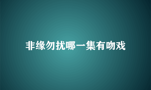 非缘勿扰哪一集有吻戏