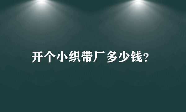 开个小织带厂多少钱？