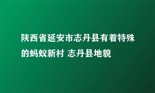 陕西省延安市志丹县有着特殊的蚂蚁新村 志丹县地貌