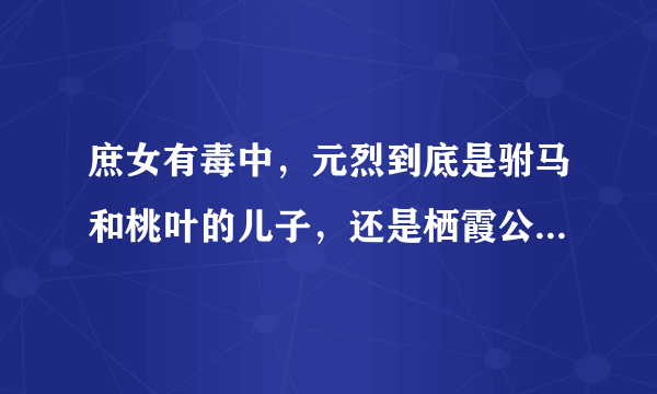 庶女有毒中，元烈到底是驸马和桃叶的儿子，还是栖霞公主和裴后弟弟裴