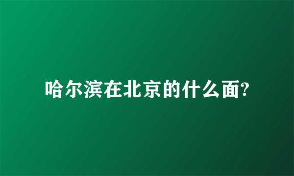 哈尔滨在北京的什么面?