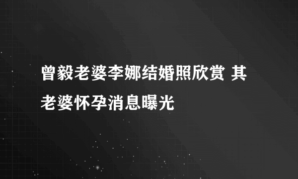 曾毅老婆李娜结婚照欣赏 其老婆怀孕消息曝光