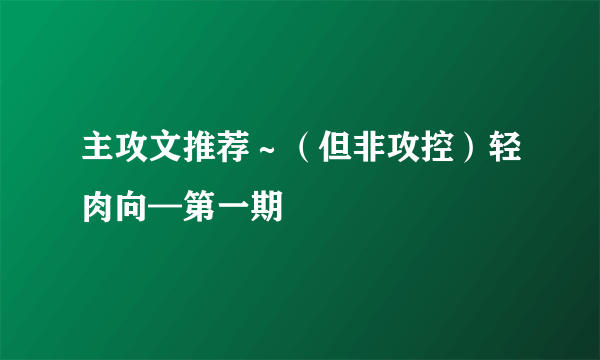 主攻文推荐～（但非攻控）轻肉向—第一期