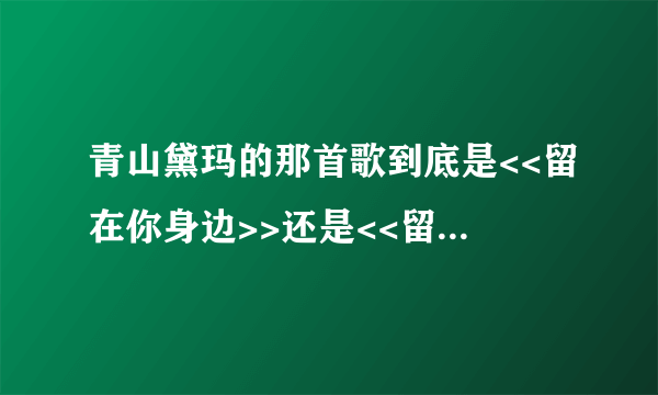 青山黛玛的那首歌到底是<<留在你身边>>还是<<留在我身边>>?