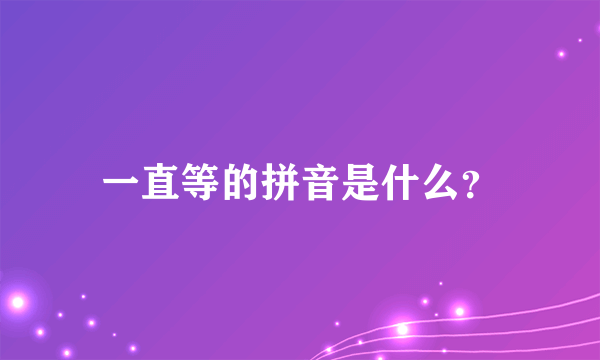 一直等的拼音是什么？