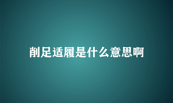 削足适履是什么意思啊