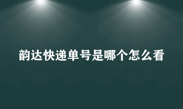 韵达快递单号是哪个怎么看