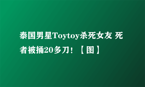 泰国男星Toytoy杀死女友 死者被捅20多刀！【图】