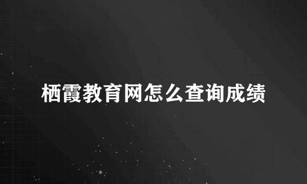 栖霞教育网怎么查询成绩