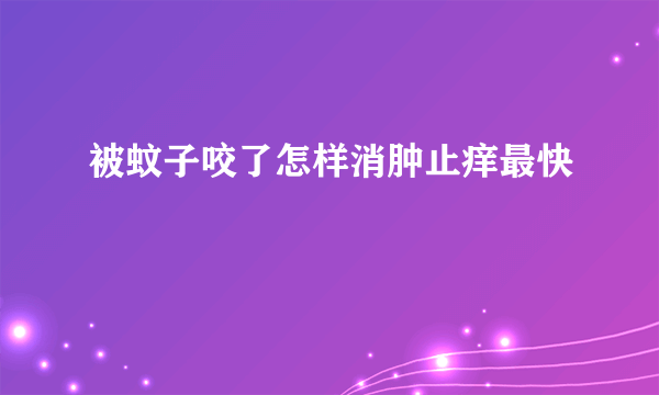 被蚊子咬了怎样消肿止痒最快