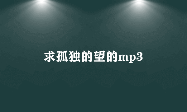 求孤独的望的mp3