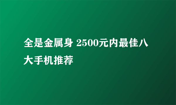 全是金属身 2500元内最佳八大手机推荐