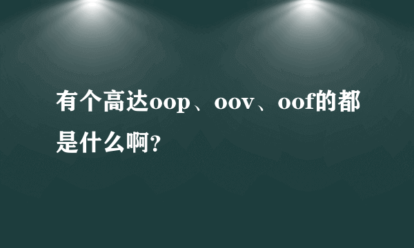 有个高达oop、oov、oof的都是什么啊？