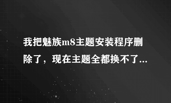 我把魅族m8主题安装程序删除了，现在主题全都换不了，怎么办？