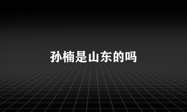 孙楠是山东的吗