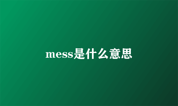 mess是什么意思