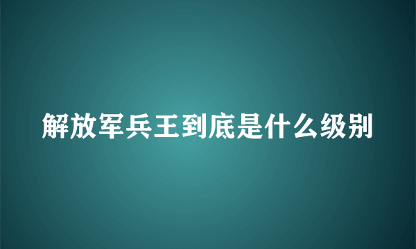 解放军兵王到底是什么级别