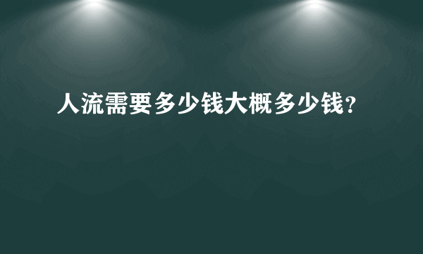 人流需要多少钱大概多少钱？