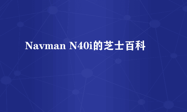 Navman N40i的芝士百科