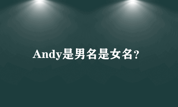 Andy是男名是女名？