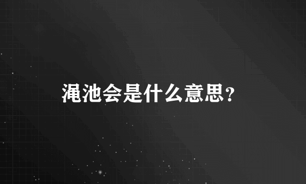 渑池会是什么意思？