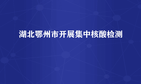 湖北鄂州市开展集中核酸检测