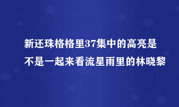 新还珠格格里37集中的高亮是不是一起来看流星雨里的林晓黎