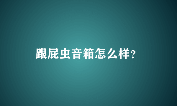 跟屁虫音箱怎么样？