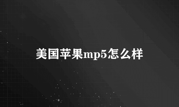 美国苹果mp5怎么样