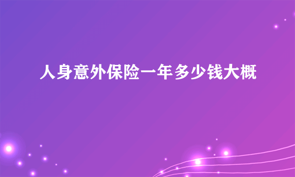 人身意外保险一年多少钱大概