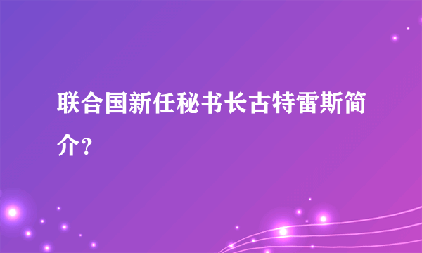 联合国新任秘书长古特雷斯简介？