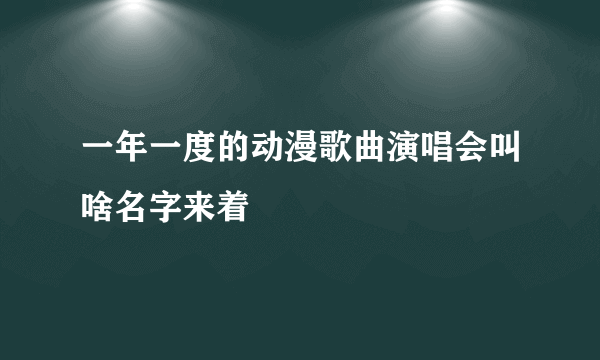 一年一度的动漫歌曲演唱会叫啥名字来着