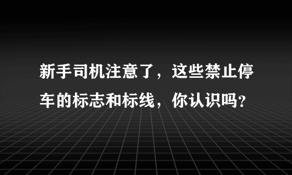 新手司机注意了，这些禁止停车的标志和标线，你认识吗？