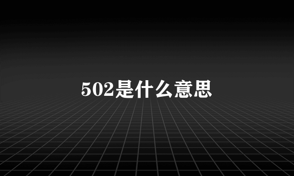 502是什么意思