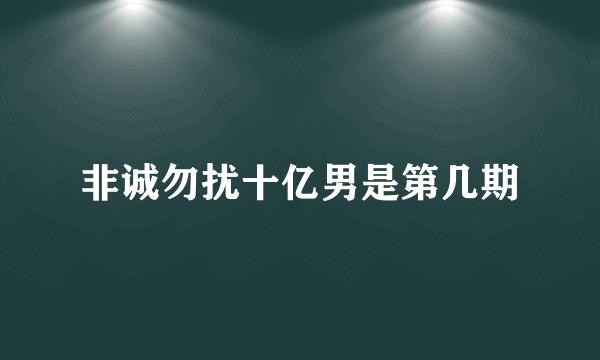 非诚勿扰十亿男是第几期