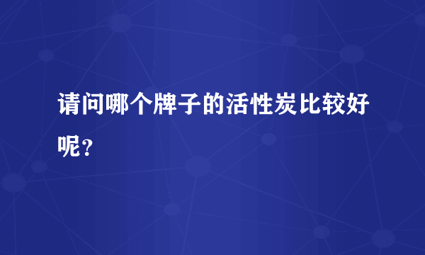 请问哪个牌子的活性炭比较好呢？