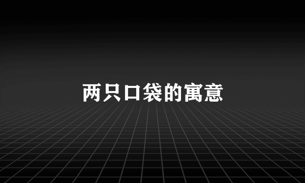 两只口袋的寓意