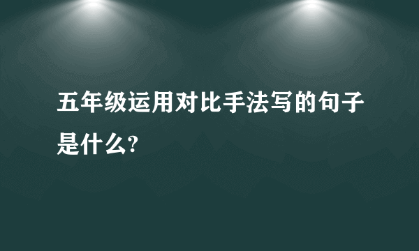 五年级运用对比手法写的句子是什么?