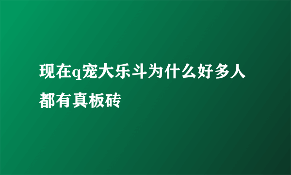 现在q宠大乐斗为什么好多人都有真板砖