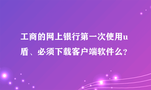 工商的网上银行第一次使用u盾、必须下载客户端软件么？