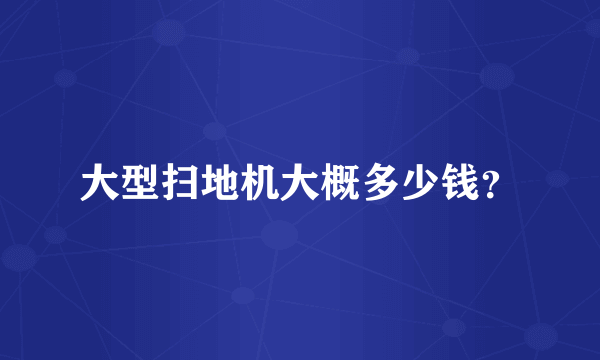 大型扫地机大概多少钱？