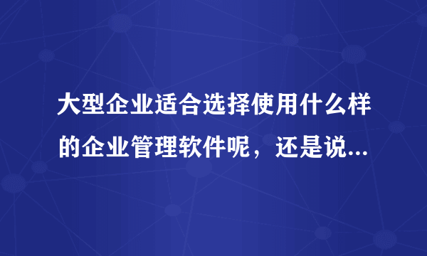 大型企业适合选择使用什么样的企业管理软件呢，还是说定制开发比较好？