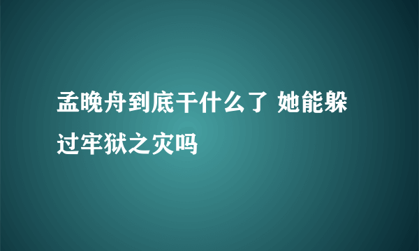 孟晚舟到底干什么了 她能躲过牢狱之灾吗