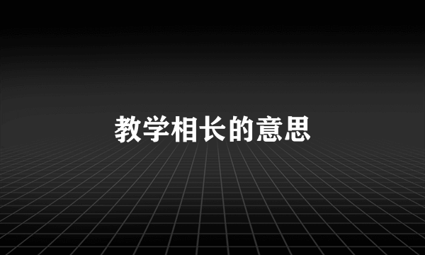 教学相长的意思